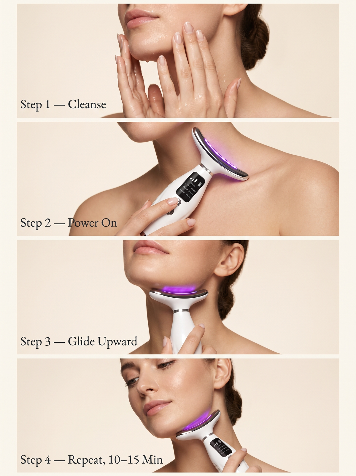 Velora Neck Sculptor — LED Light Therapy Neck & Décolletage Lifting Wand