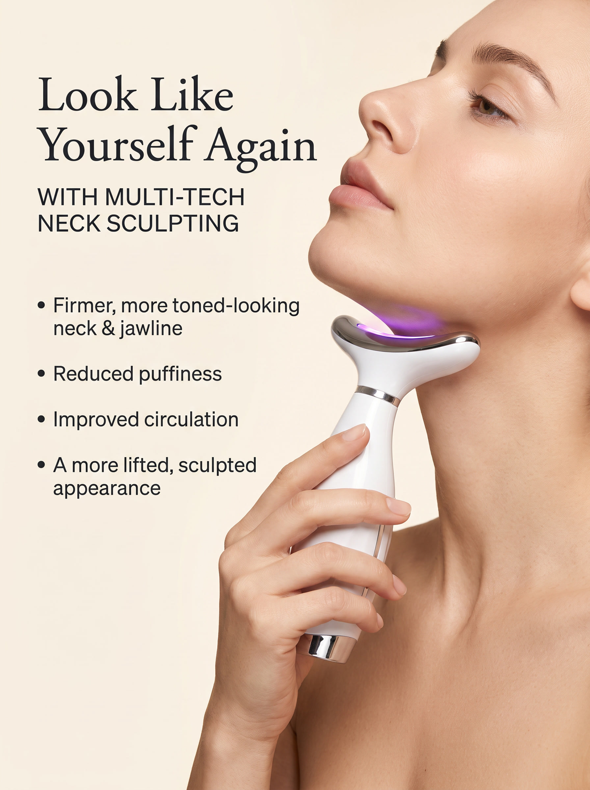 Velora Neck Sculptor — LED Light Therapy Neck & Décolletage Lifting Wand
