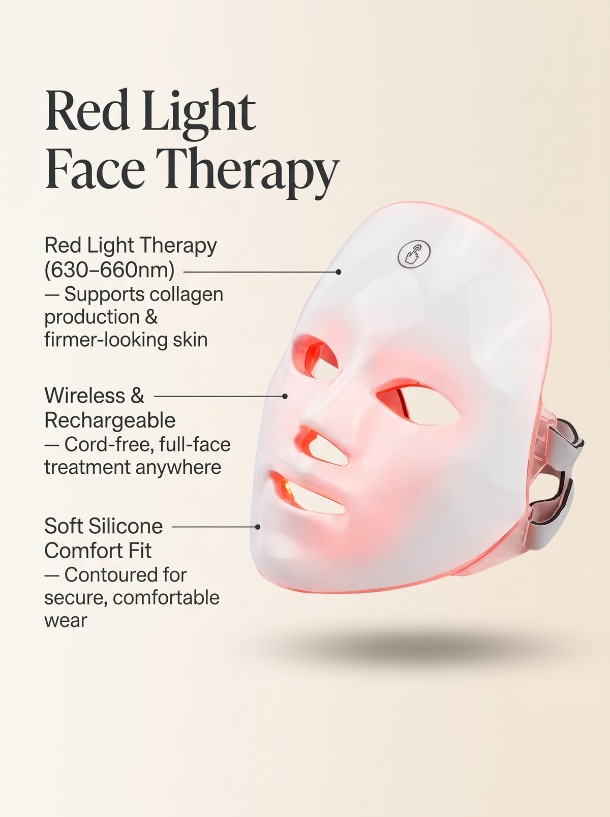 Velora Radiance Mask — 7-Color Wireless LED Face Mask