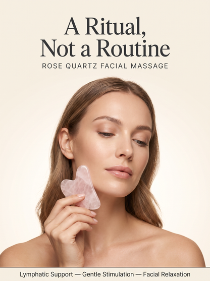 Velora Rose Quartz Gua Sha — Facial Massage & Lymphatic Tool